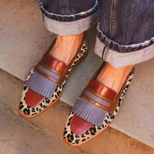 Women Square Toe 40-43 Large Size Tassel Slip-On New  Shoes